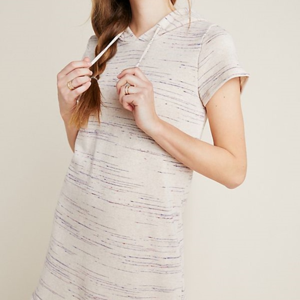 ANTHROPOLOGIE AMADI SPACE DYED TERRY HOODED DRESS